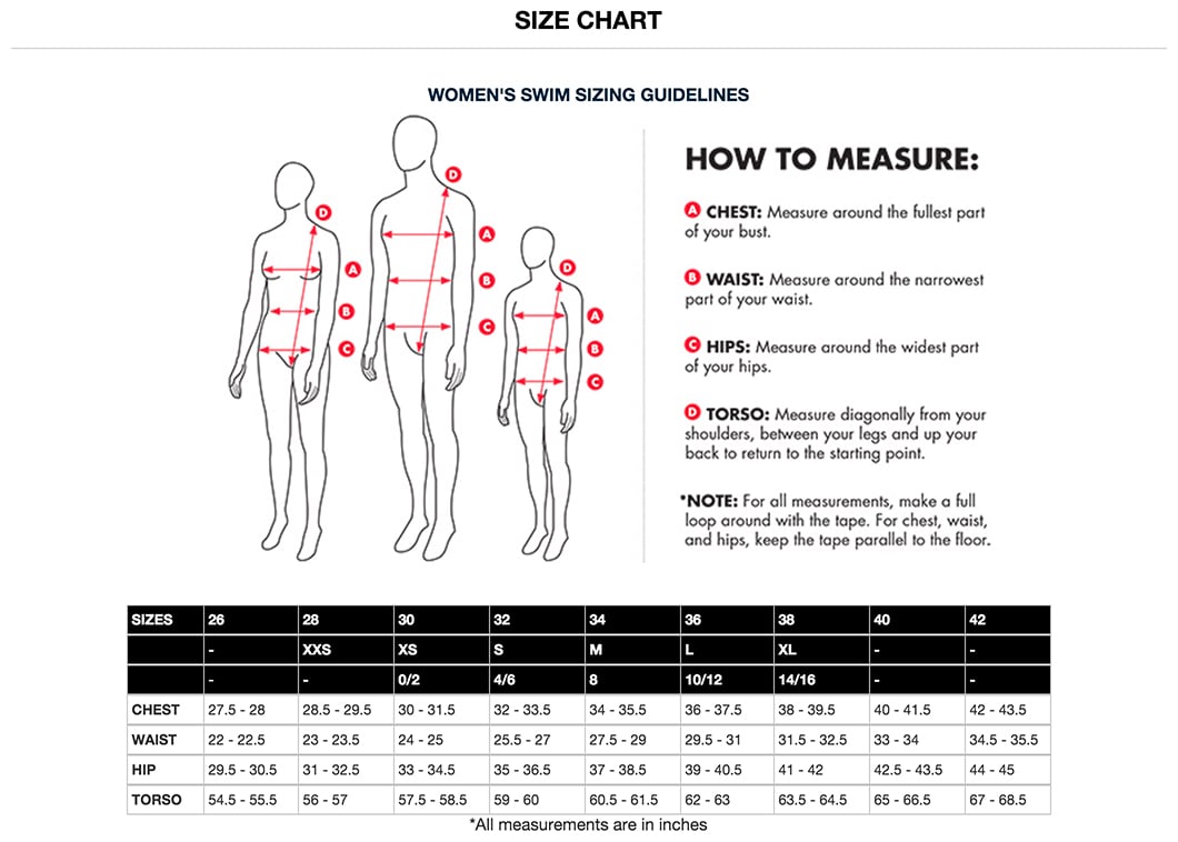 Tyr Youth Swimsuit Size Chart